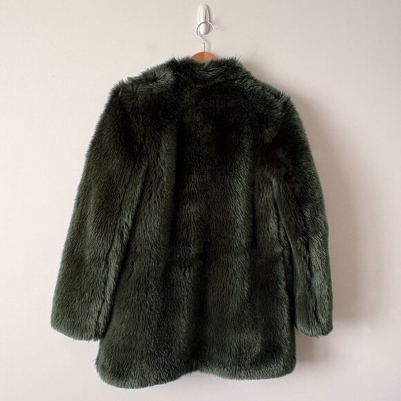 Aritzia Babaton Faux Fur Fritz Coat Jacket Emerald Green Size XXS - Picture 10 of 14